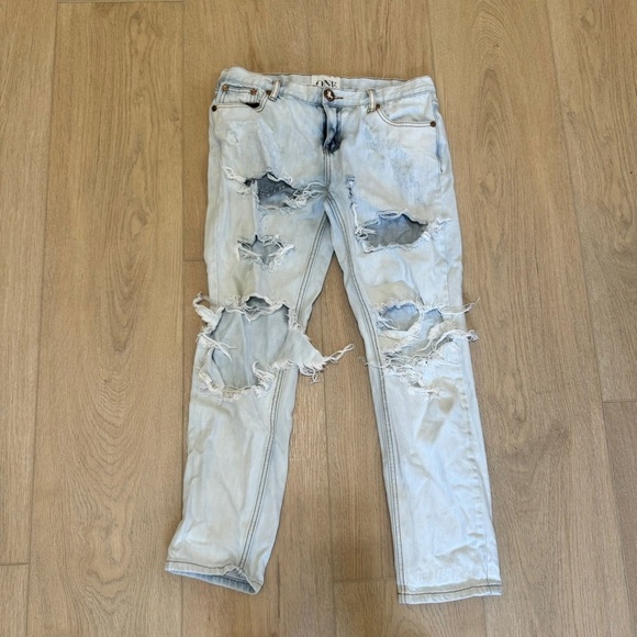 One Teaspoon One Teaspoon Women's Trashed Jeans Light Wash - Picture 2 of 5